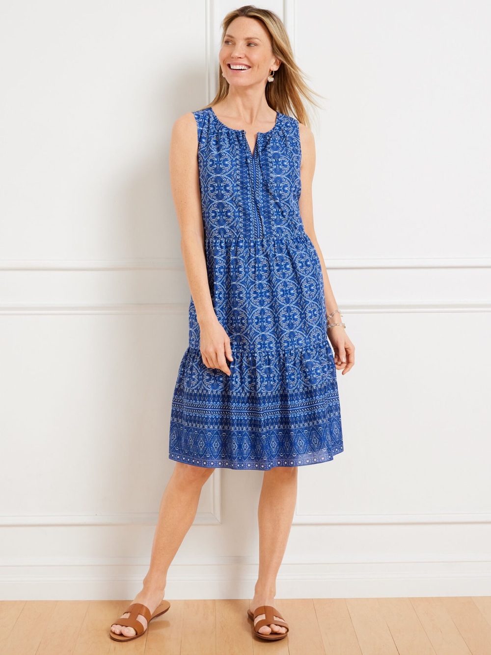 NWT Talbots Voile Swing Dress in Oval Medallion Size XS